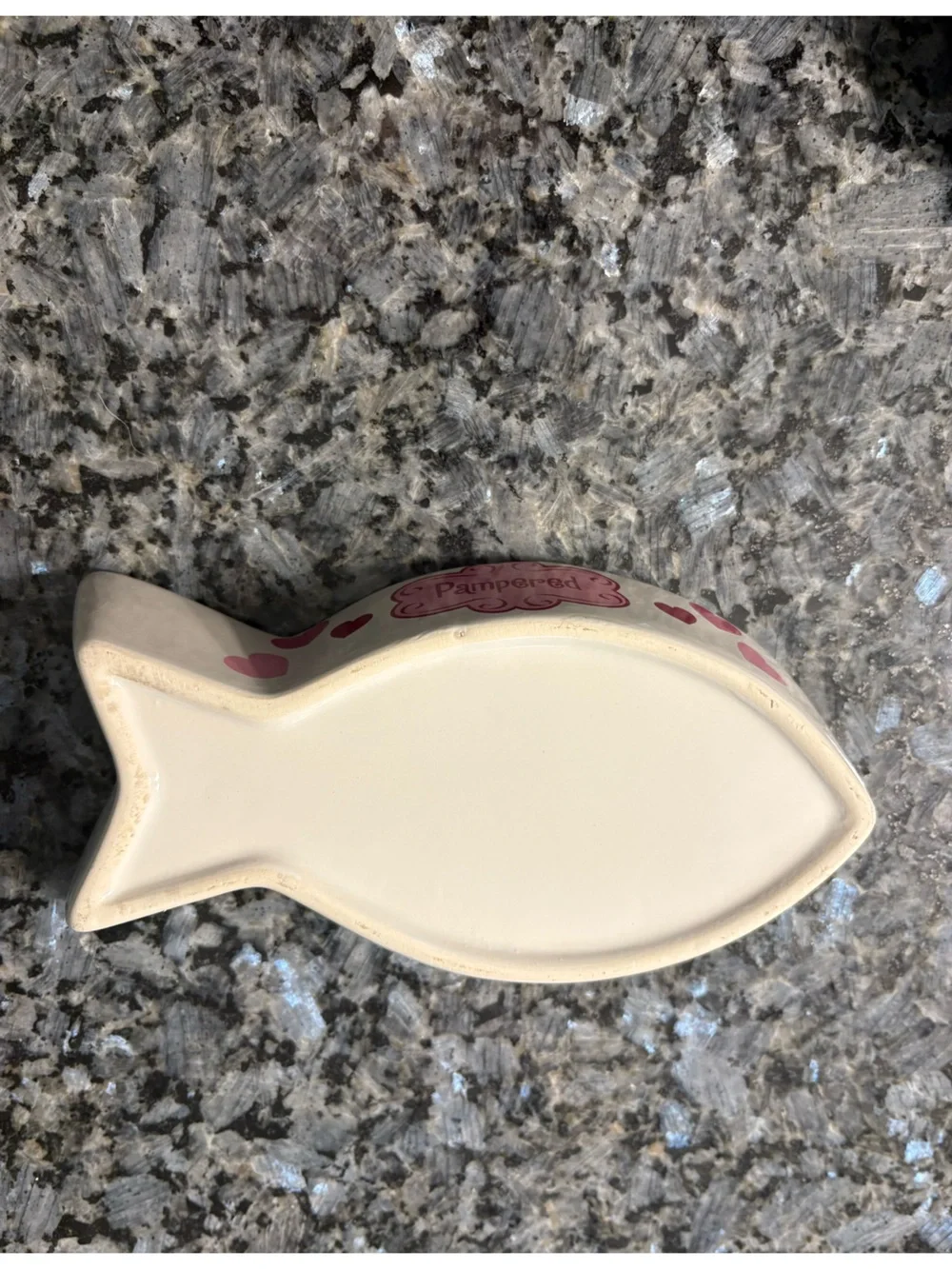 Pampered Pink Heart Ceramic Cat Bowl - Pink/White